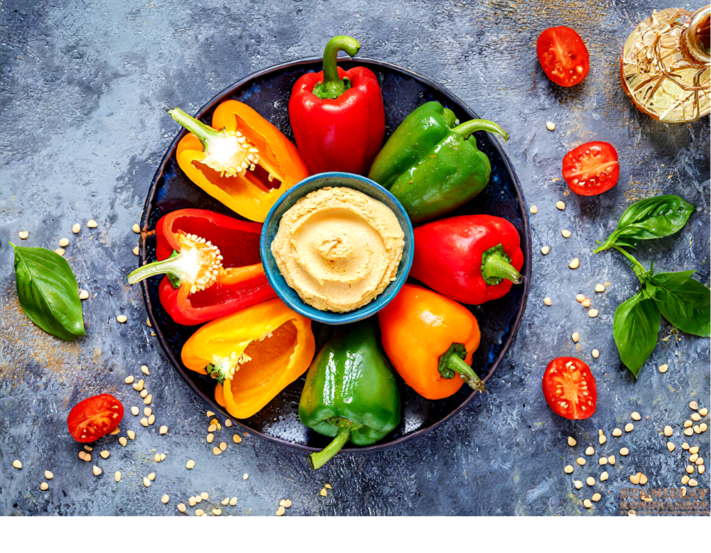 bell peppers and hummus