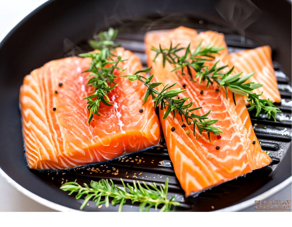 pan searing salmon
