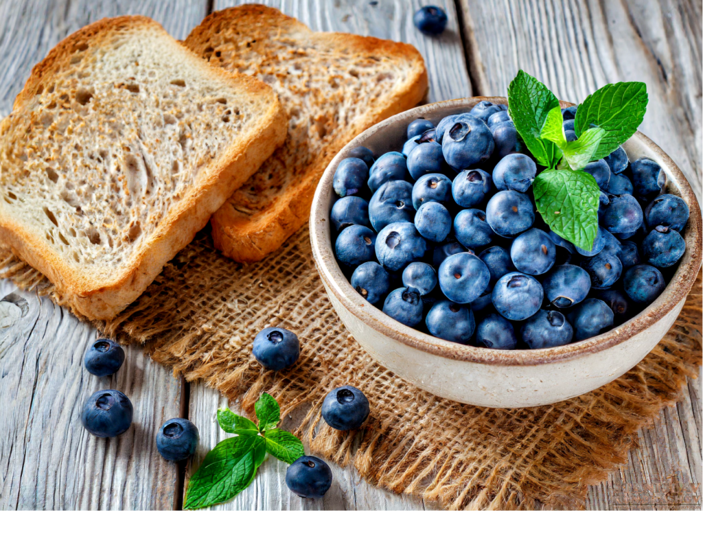 blueberries and toast