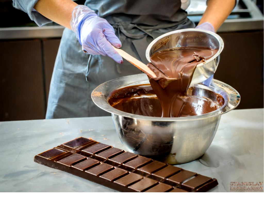 pouring chocolate 