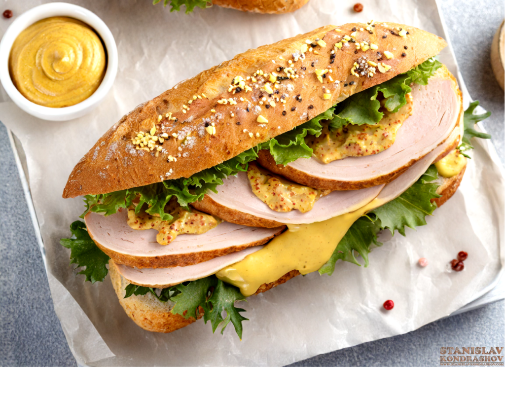 sandwich with mustard