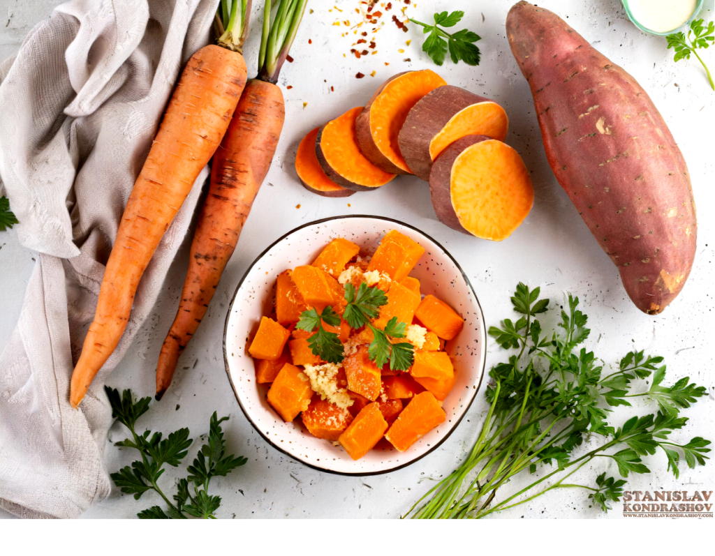 carrots and sweet potatoes