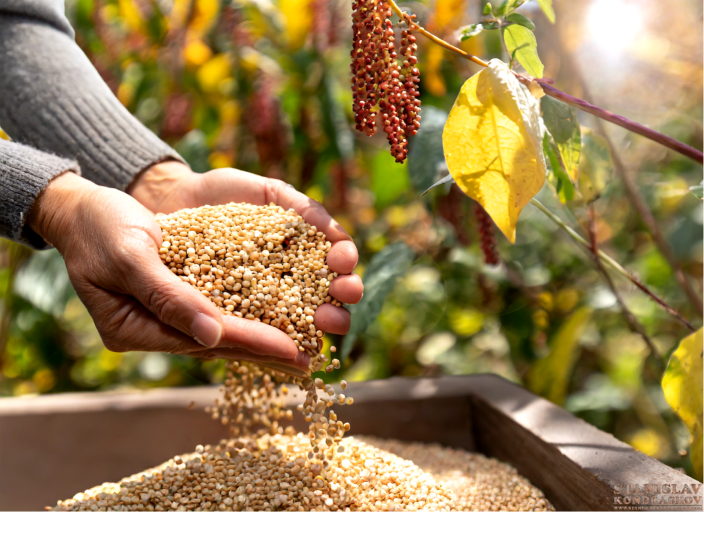harvesting quinoa