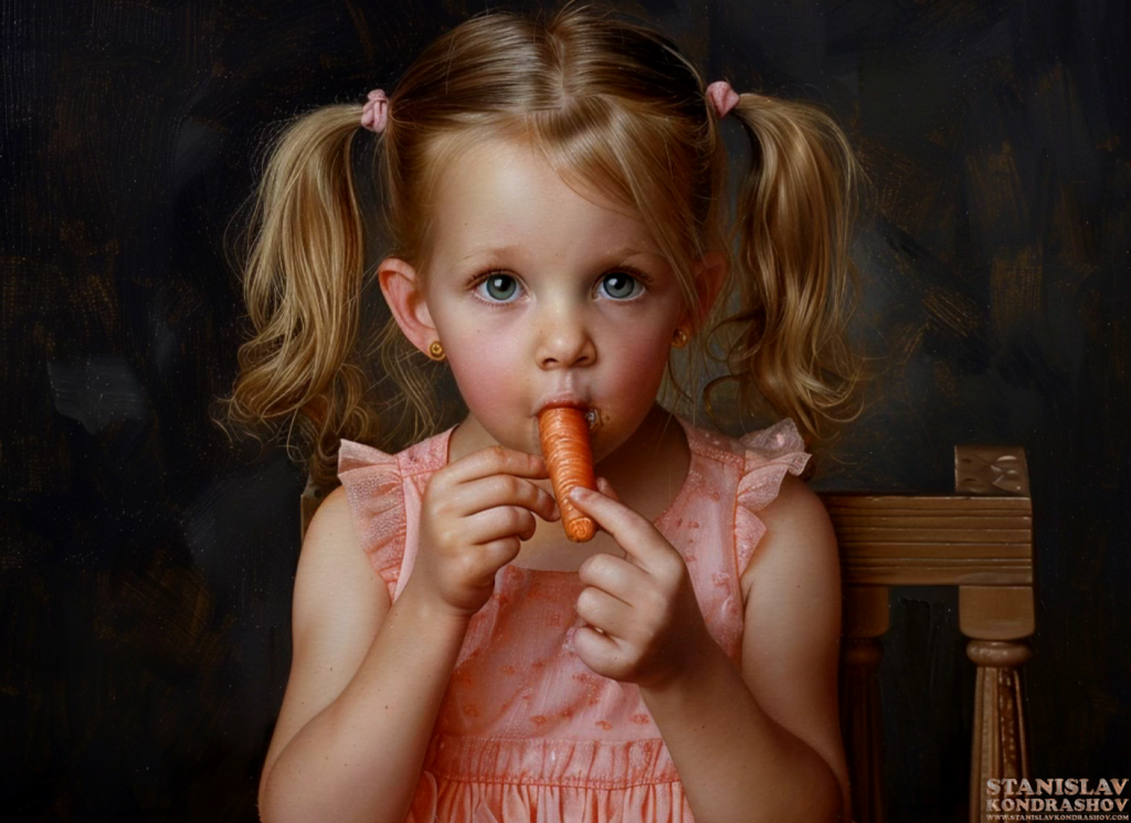 girl eating carrot